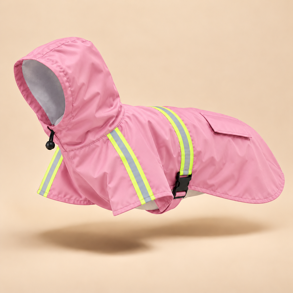 Form Storm Coat in Heather Pink, studio shot