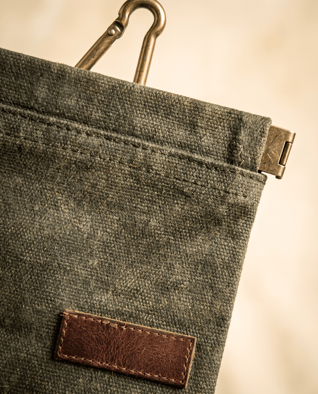 Form Treat Pouch — waxed canvas and brass detail