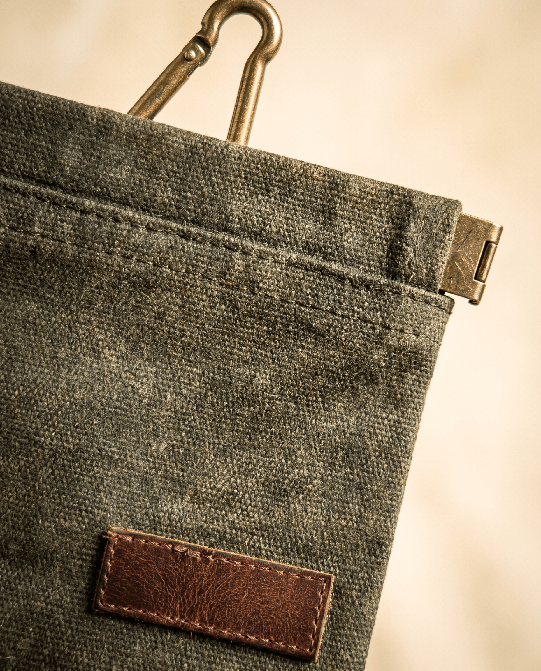 Form Treat Pouch — waxed canvas and brass detail