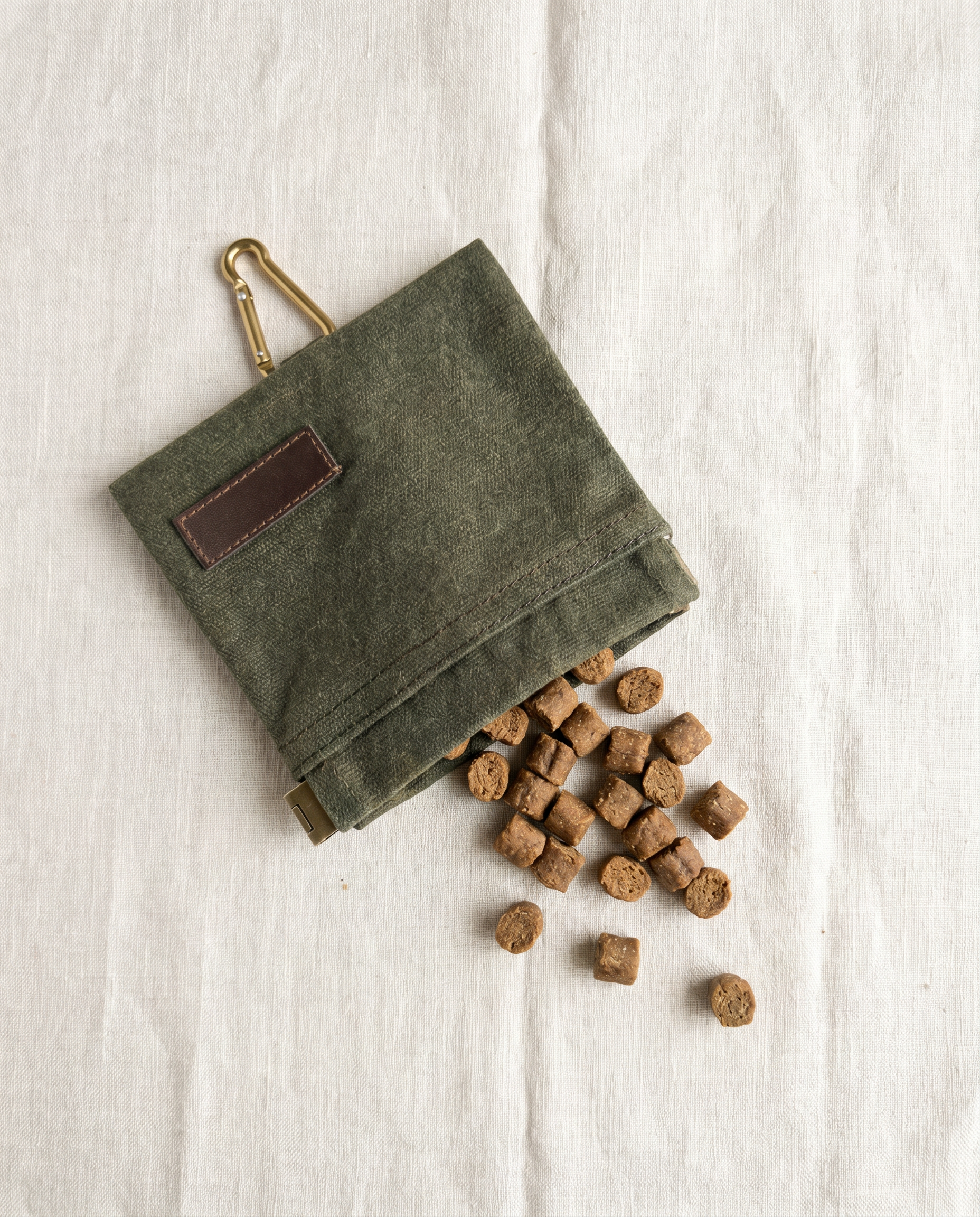 Form Treat Pouch — flat lay with treats