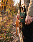Form Waist Pouch clipped to a belt on a park walk